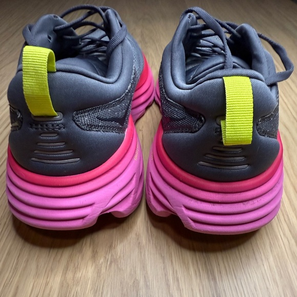 HOKA ONE ONE BONDI 8 Gray Pink Women’s Running Sneakers Size 9 - Picture 8 of 13